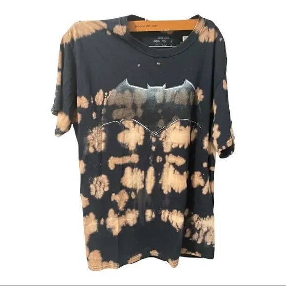 DC Comics Justice League Mens Tie Dye Bat Symbol Batman Graphic T-Shirt - Picture 1 of 3